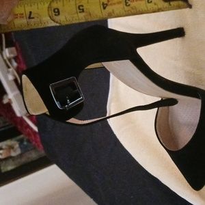 Forever. Black suede.size 8. 3 in heel